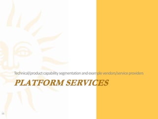 Platform ServicesTechnical/product capability segmentation and example vendors/service providers