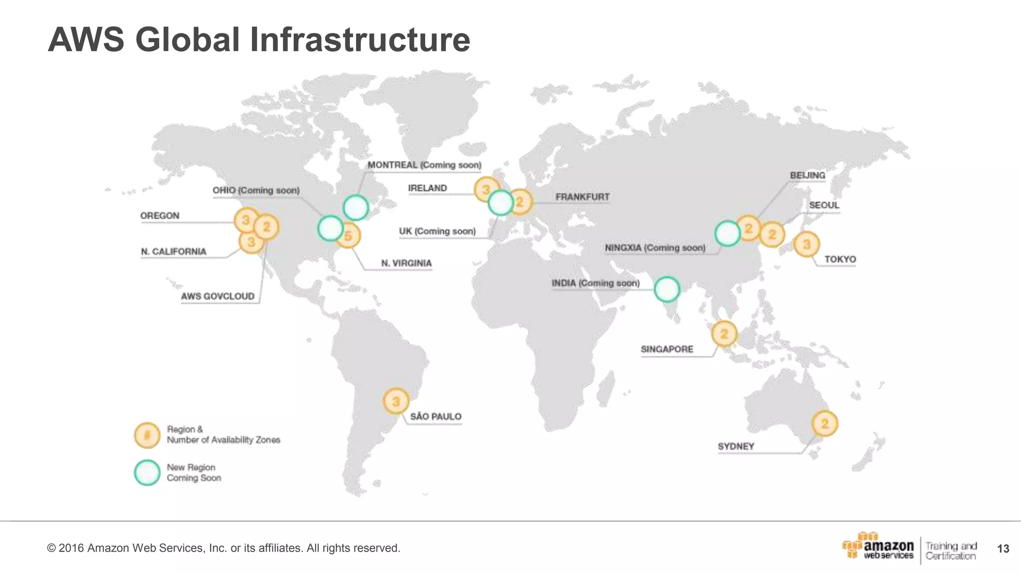 13© 2016 Amazon Web Services, Inc. or its affiliates. All rights reserved.
AWS Global Infrastructure
 