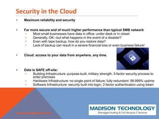 Recap of Cloud ComputingSMBs are moving into the Cloud 