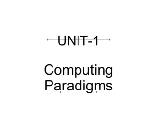 UNIT-1
Computing
Paradigms
 