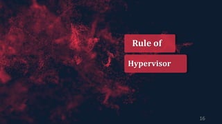 Rule of
Hypervisor
16
 