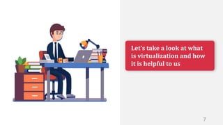 Let’s take a look at what
is virtualization and how
it is helpful to us
7
 