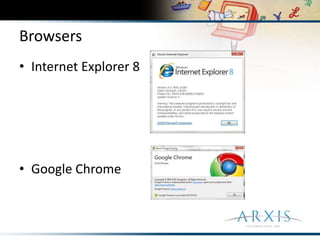 BrowsersInternet Explorer 8Google Chrome 