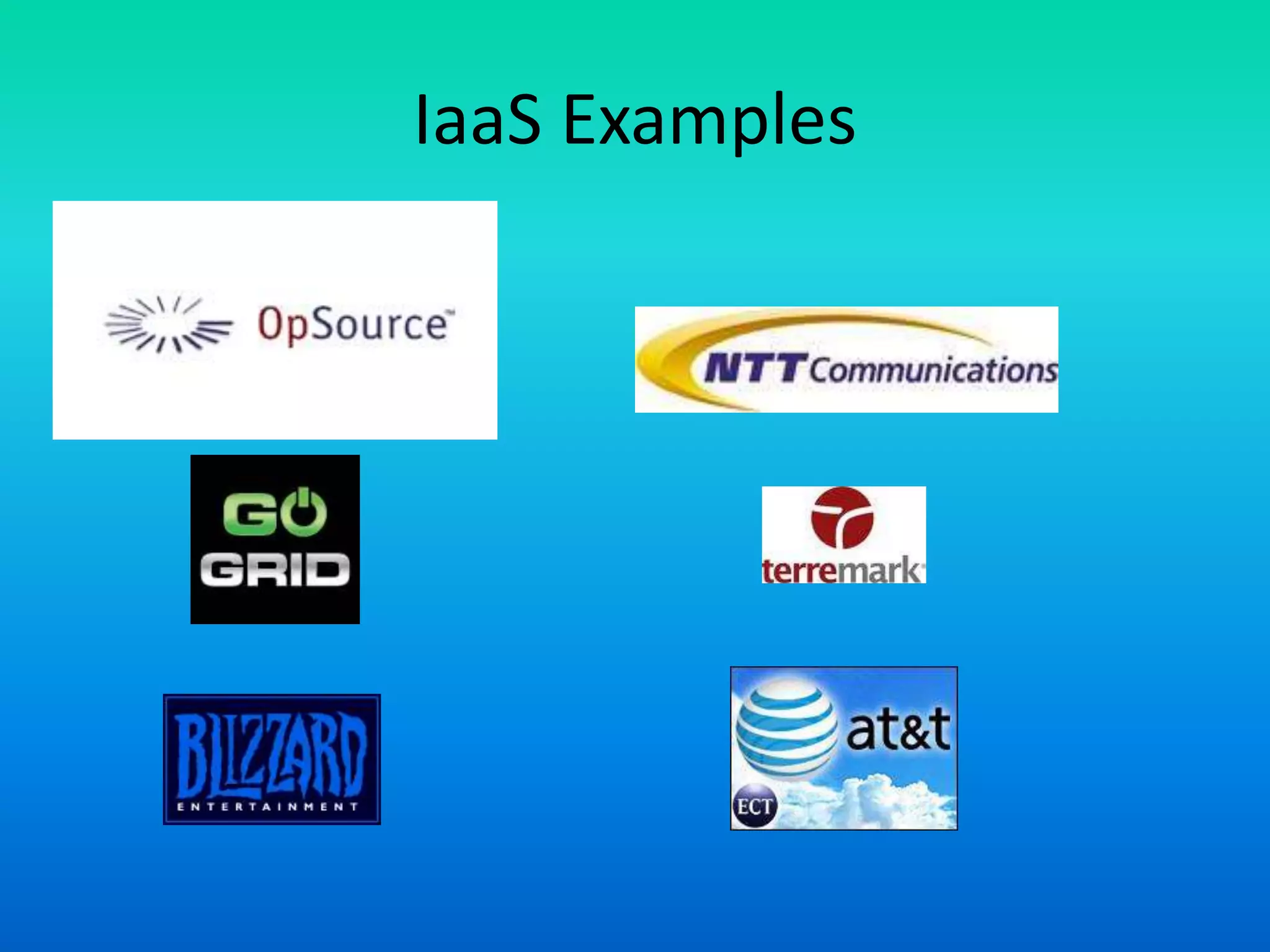 IaaS Examples
 