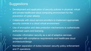 Cloud computing and healthcare services | PPTX