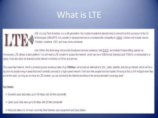 Types of Connectivity used on Mobile devicesEVDO & 3G 4GLTEWiMAX
