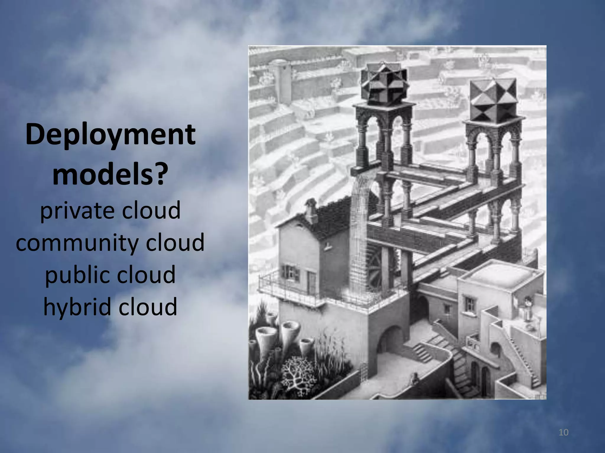 Deploymentmodels?private cloudcommunity cloudpublic cloudhybrid cloud10