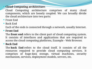 cloud computing architecture with the required details | PPTX