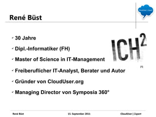 René Büst

✔
    30 Jahre
✔
    Dipl.-Informatiker (FH)
✔
    Master of Science in IT-Management
                         ...