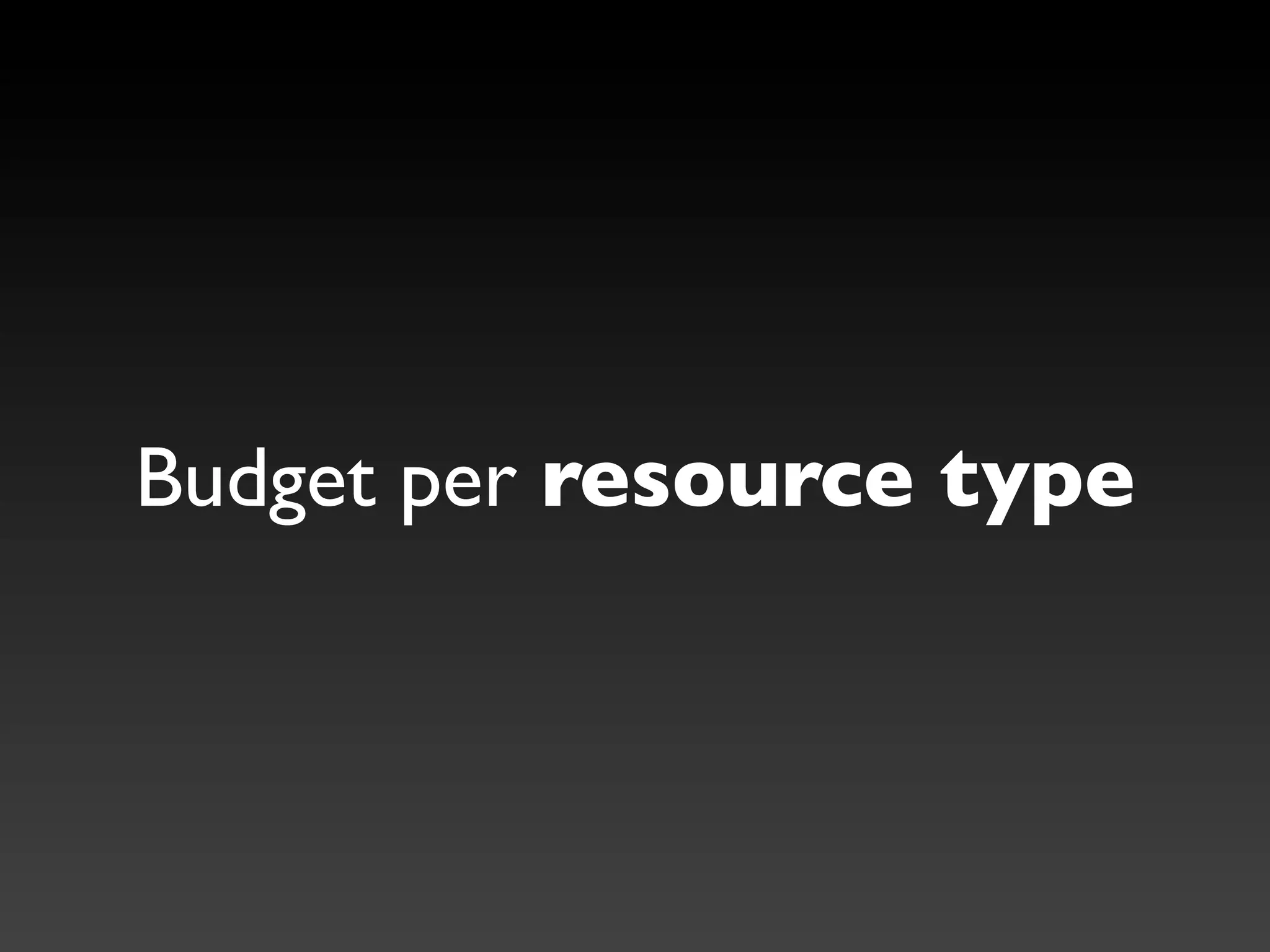 Budget per resource type
 