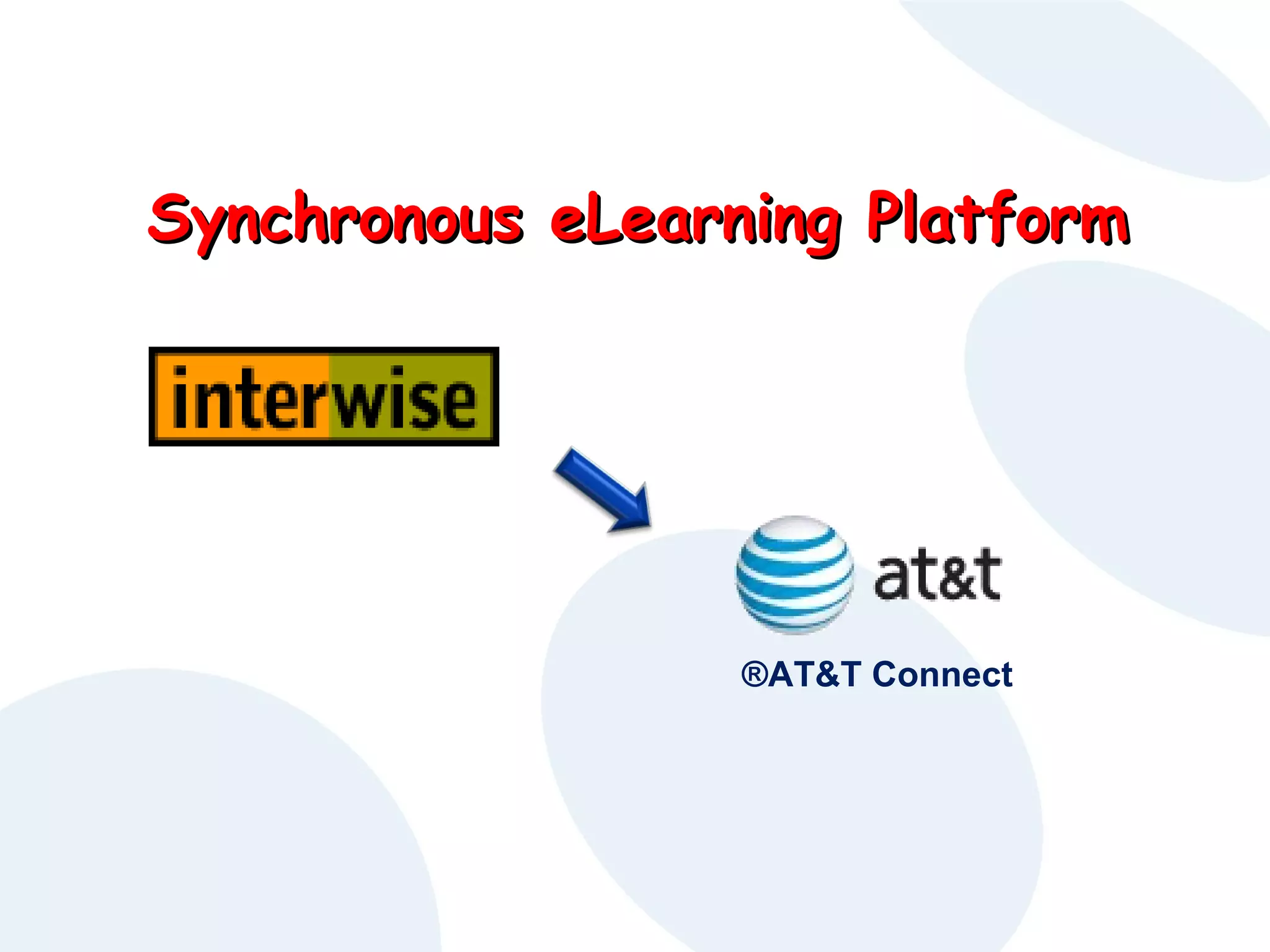Synchronous eLearning Platform

®AT&T Connect

 