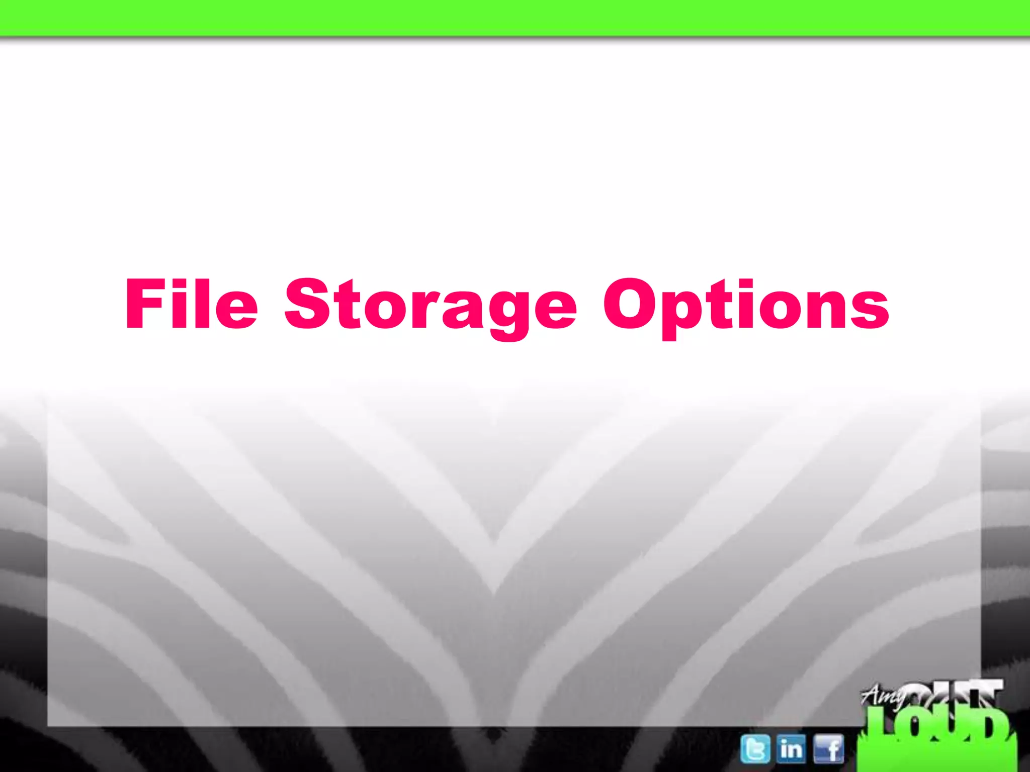 File Storage Options
 