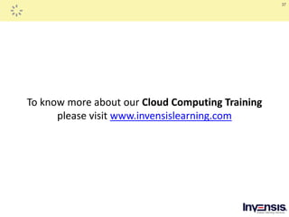 37
To know more about our Cloud Computing Training
please visit www.invensislearning.com
 
