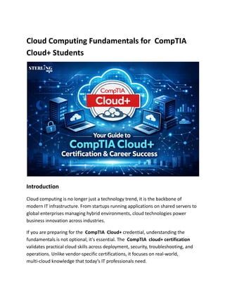 Cloud Computing Fundamentals: Your Guide to CompTIA Cloud+ ...