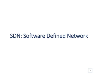 SDN: Software Defined Network
18
 