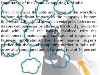 Cloud computing in indian perspective | PPTX