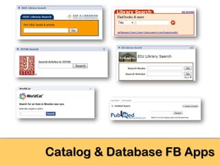 Catalog & Database FB Apps
 