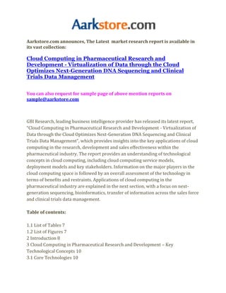 Cloud computing in pharmaceutical research | DOCX