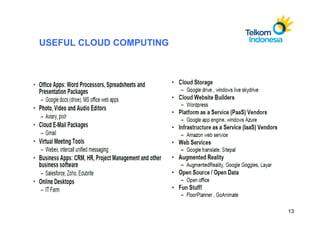 USEFUL CLOUD COMPUTING




                         13
 