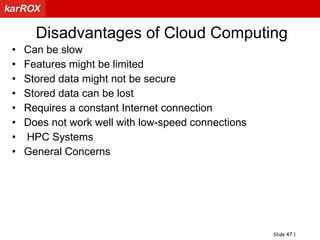 Cost could be prohibitive and cost might exceed public clouds Hybrid CloudsPrivate clouds are really hybrid cloudsUsers want private clouds to export the same APIs as the public cloudsIn the Enterprise, the storage model is keyScalable “blob” storage doesn’t quite fit the notion of “data file.”Cloud Federation is a policy mediation problemNo good way to translate SLAs in a cloud allocation chain