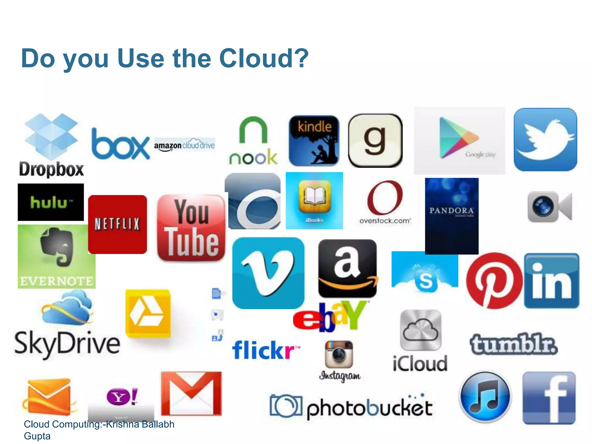 Do you Use the Cloud?
Cloud Computing:-Krishna Ballabh
Gupta
 