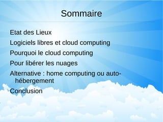 Sommaire Etat des Lieux 