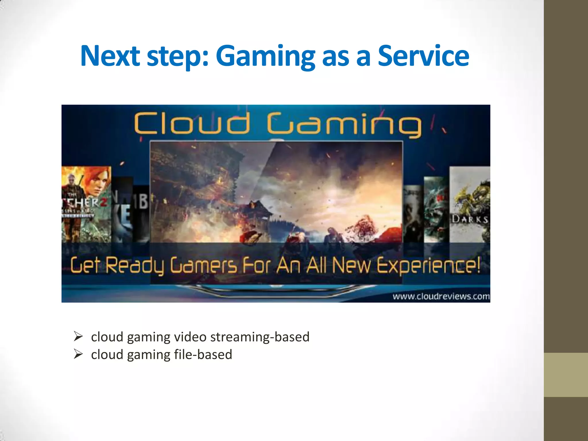 Altri esempi: PlayStation Plus
Nel 2011 Sony ha introdotto il cloud storage nel servizio PlayStation
Plus per le proprie console PS3, PSP e, successivamente, PS Vita.
 