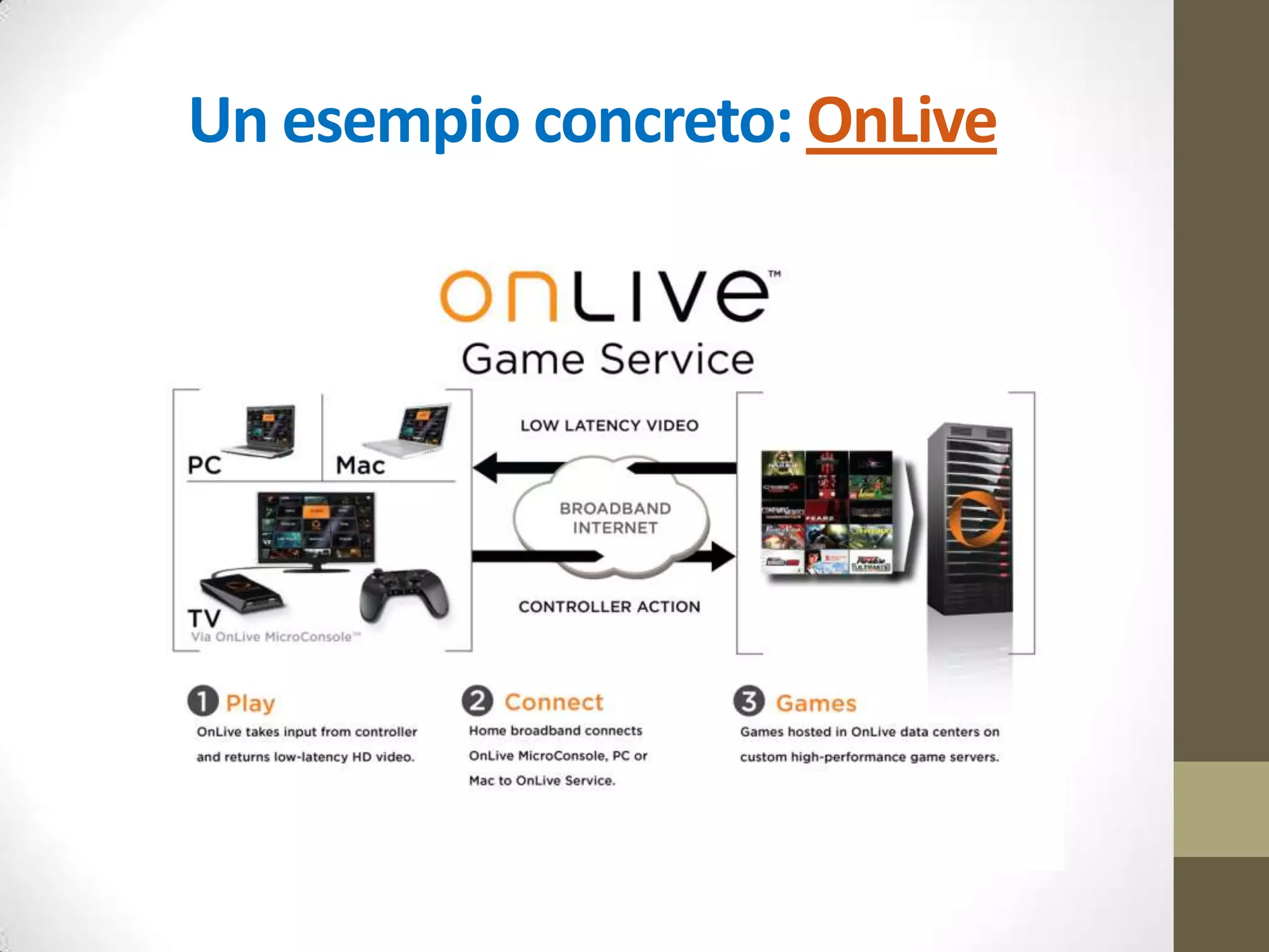 Next step: Gaming as a Service
 cloud gaming video-streaming-based
 cloud gaming file-based
 