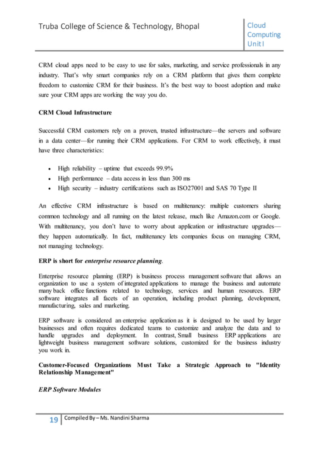 Cloud computing notes unit I as per RGPV syllabus | DOCX