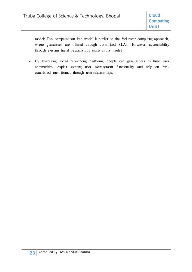 Cloud computing notes unit I as per RGPV syllabus