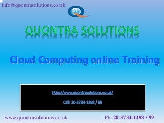 info@quontrasolutions.co.uk 
Cloud Computing online Training 
www.quontrasolutions.co.uk Ph. 20-3734-1498 / 99 
 