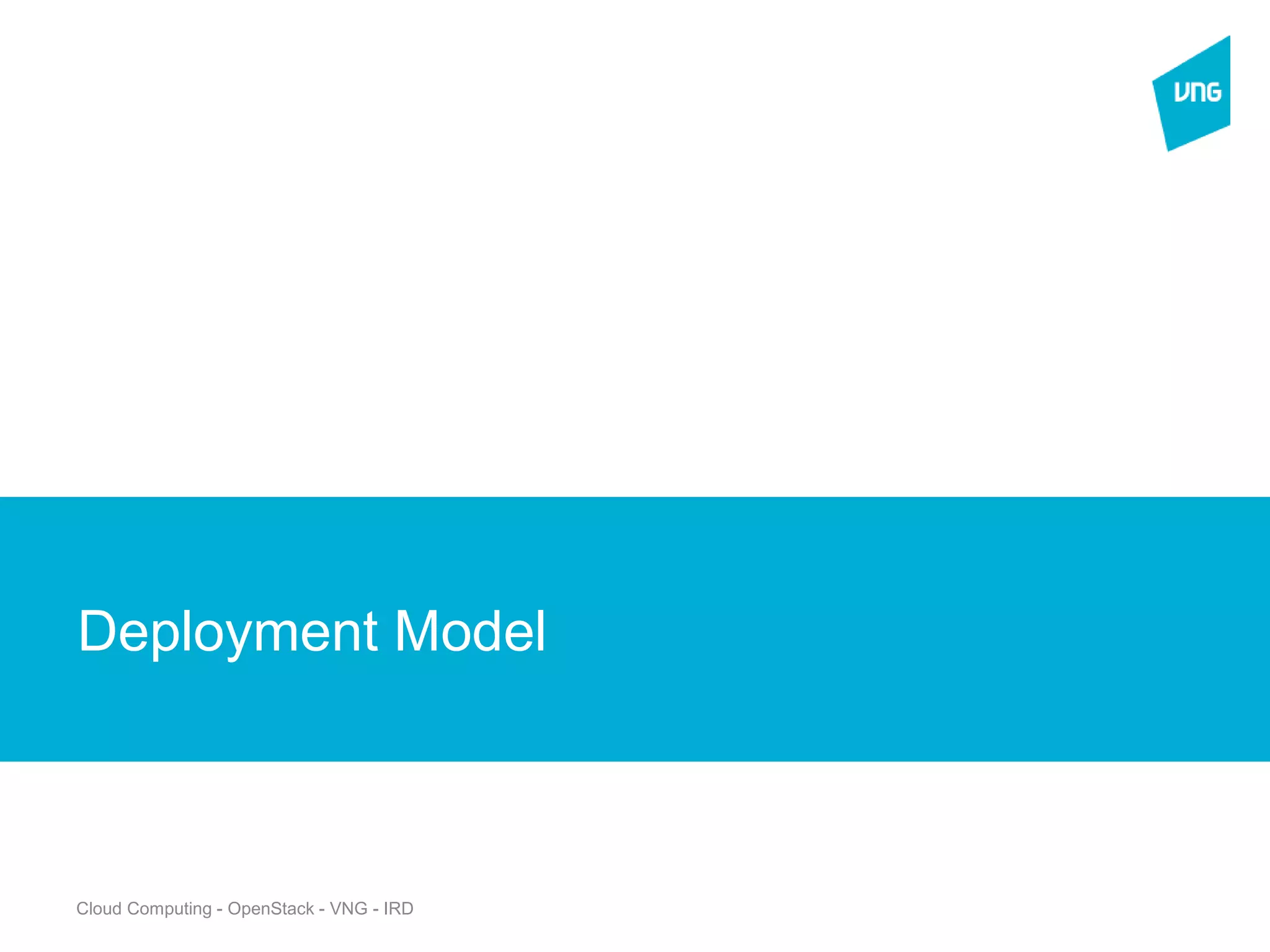 Cloud Computing - OpenStack - VNG - IRD
New Section
Deployment Model
 