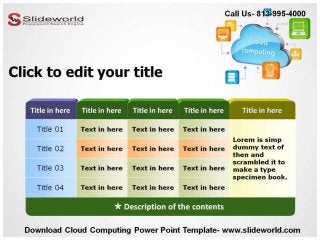 Download Cloud Computing Editable Powerpoint Template
