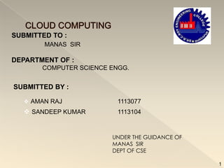 Cloud computing ppt | PPTX