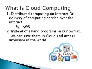 Cloud computing presentation(ppt) | PPTX | Cloud Computing | Internet