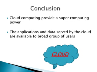 1.Cloud Computing Concepts , Technology &
Architecture
…..Thomas Erl
published in 2013
2.Online Websites
..Google , Slide ...