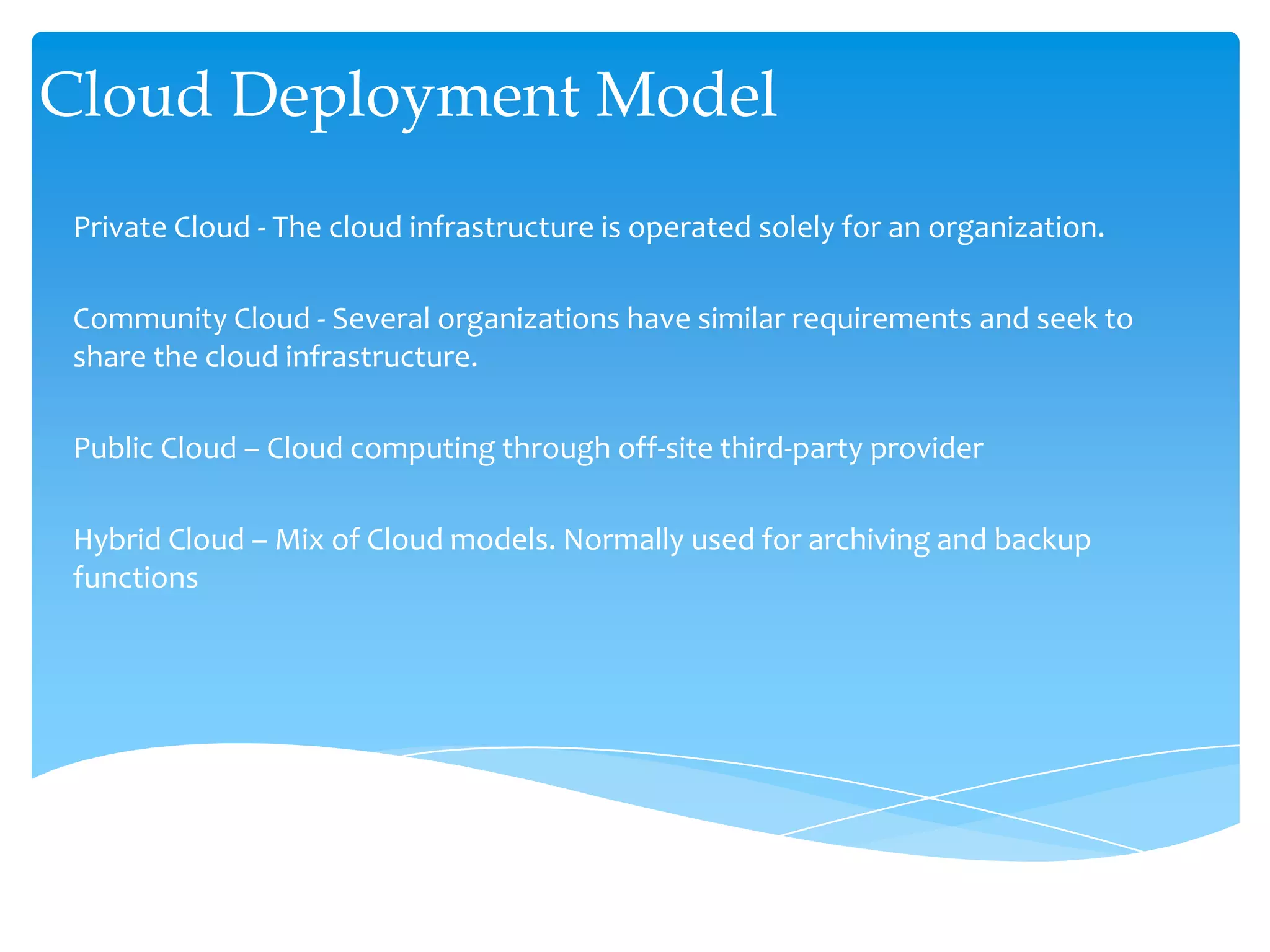 Cloud Platform as a Service (PaaS)