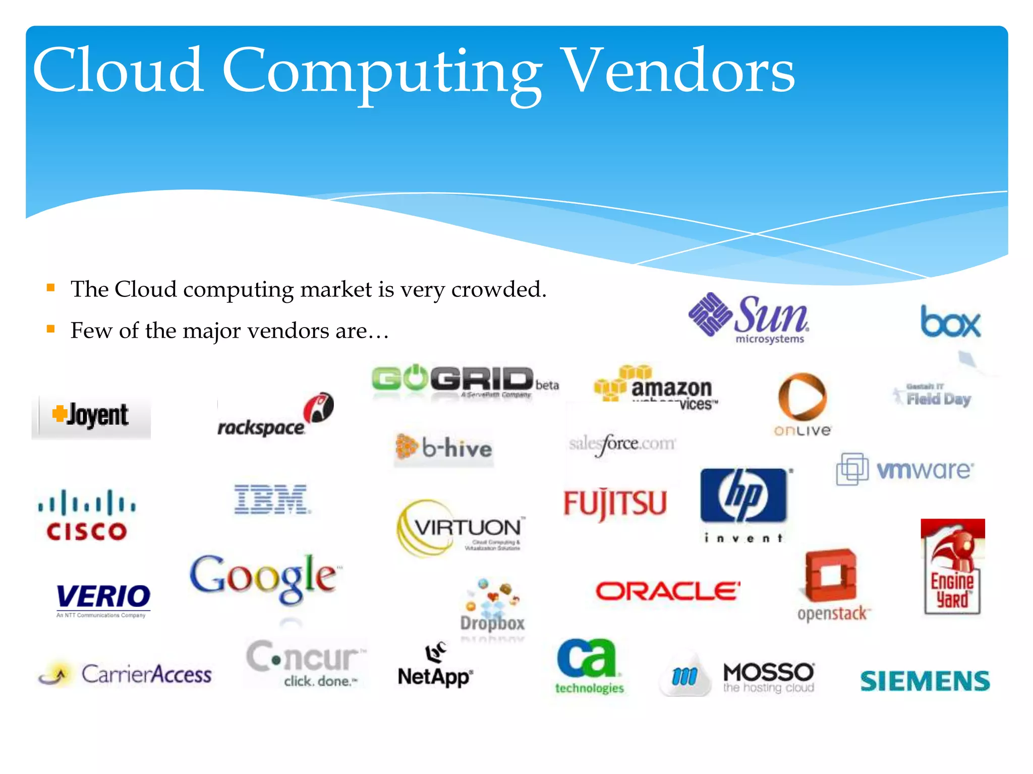 Cloud Computing Advantages: Cloud Computing Offers many advantages - Lower Costs