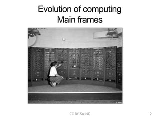 Evolution of computing
Main frames
CC BY-SA-NC 2
 