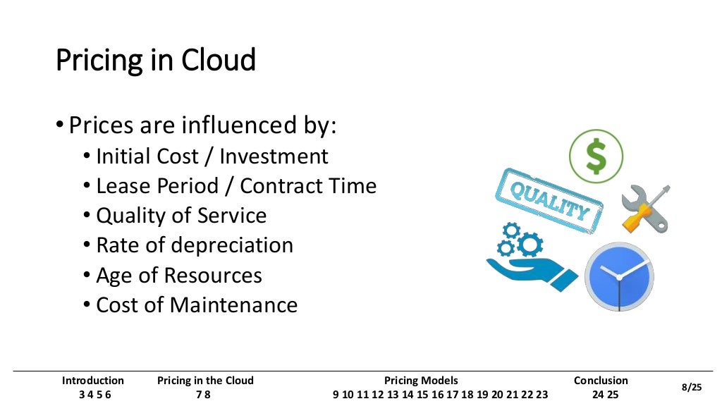 Cloud computing pricing models