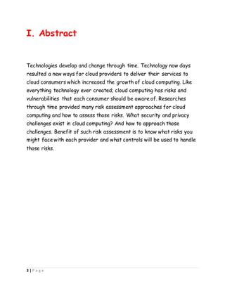 Cloud computing risk assesment report | DOCX