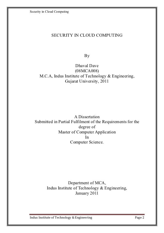 Phd thesis in cloud computing security