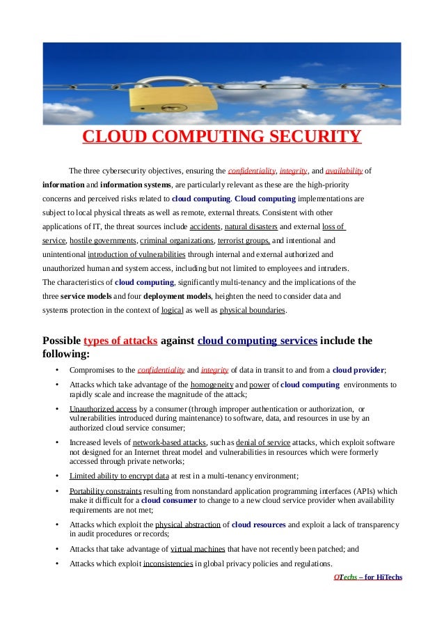 OTechs Cloud computing security