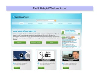 PaaS: Beispiel Windows Azure
PaaS: Beispiel Windows Azure
 