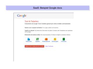 SaaS: Beispiel Google docs
SaaS: Beispiel Google docs
 