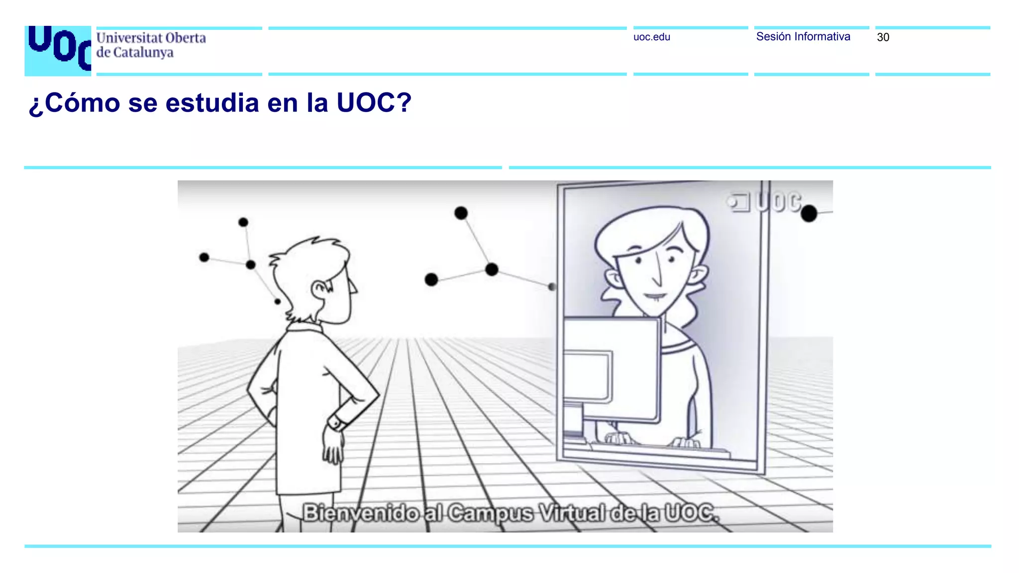 uoc.edu
¿Cómo se estudia en la UOC?
Sesión Informativa 30
 