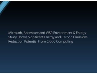 Cloud Computing's Green Credentials