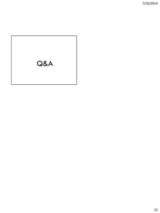 7/16/2014
22
Q&A
 