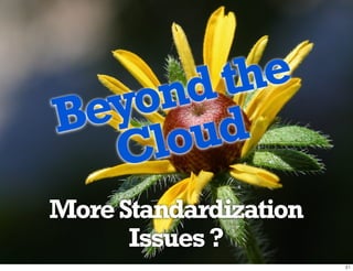 nd  the
Beyo
   Clo ud
More Standardization
      Issues ?
 