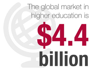 $4.4
The global market in
higher education is
billion
 